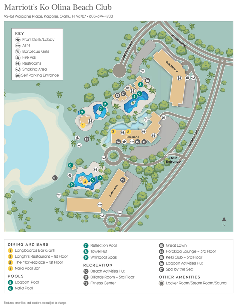 Marriott Ko Olina Beach Club Resort Map - A Timeshare Broker, Inc.