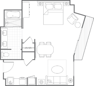 MVC Waikiki floorplan Studio