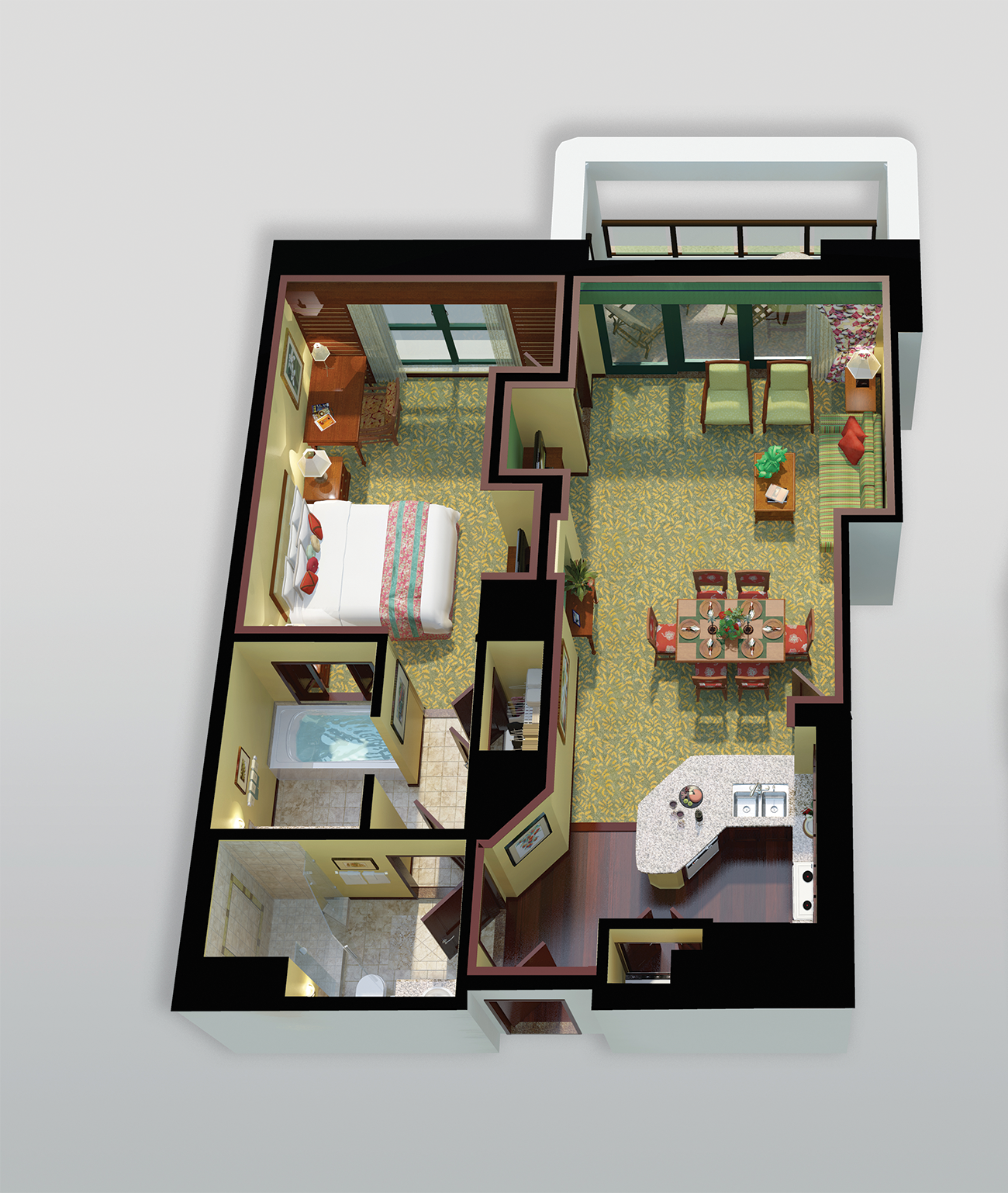 Marriott Ko Olina 1 Bedroom Floor Plan