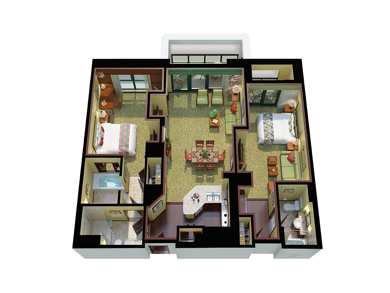 Marriott Ko Olina 2 Bedroom Floor Plan