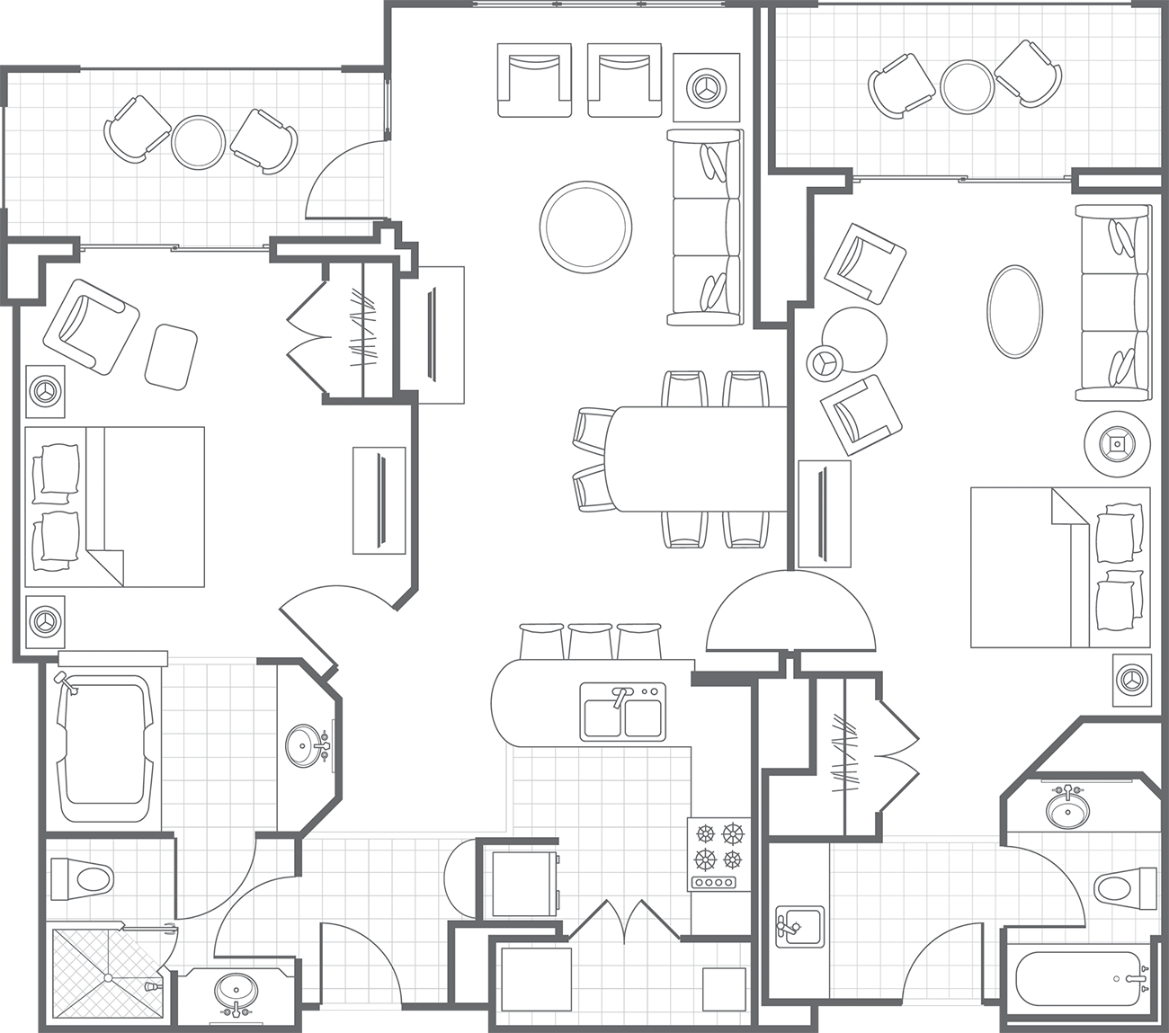 BeachPlace Towers 2 bedroom floor plan